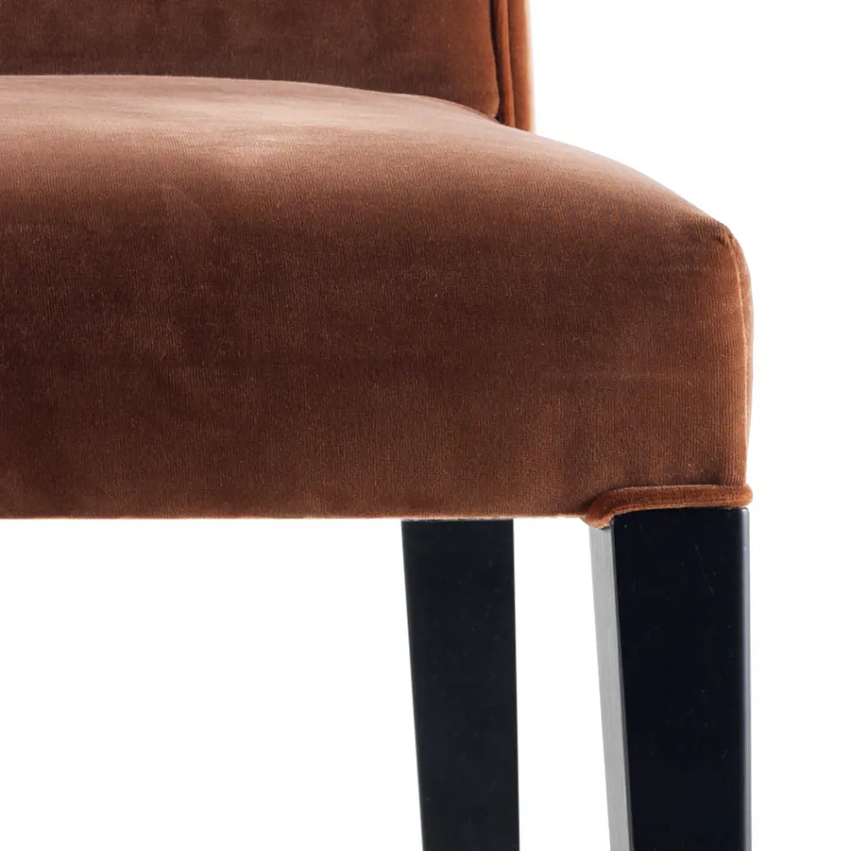 Beklede massief houten woonstoel Grilli Zarafa gemaakt in Italië, 2 stukken Viadurini