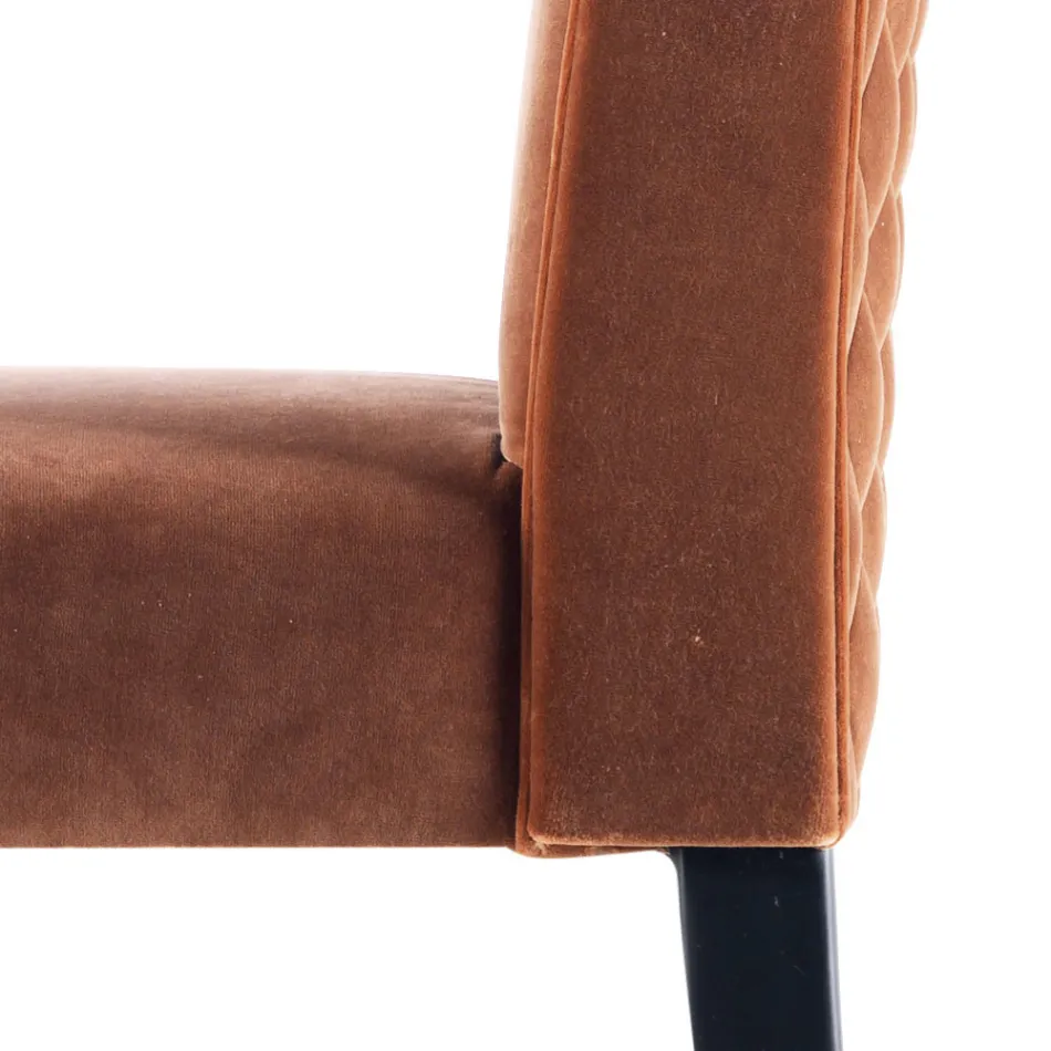 Beklede massief houten woonstoel Grilli Zarafa gemaakt in Italië, 2 stukken Viadurini