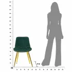 Gestoffeerde design eetkamerstoel in hout en stof, 2 stuks - Kolly Viadurini