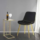 Gestoffeerde design eetkamerstoel in hout en stof, 2 stuks - Kolly Viadurini