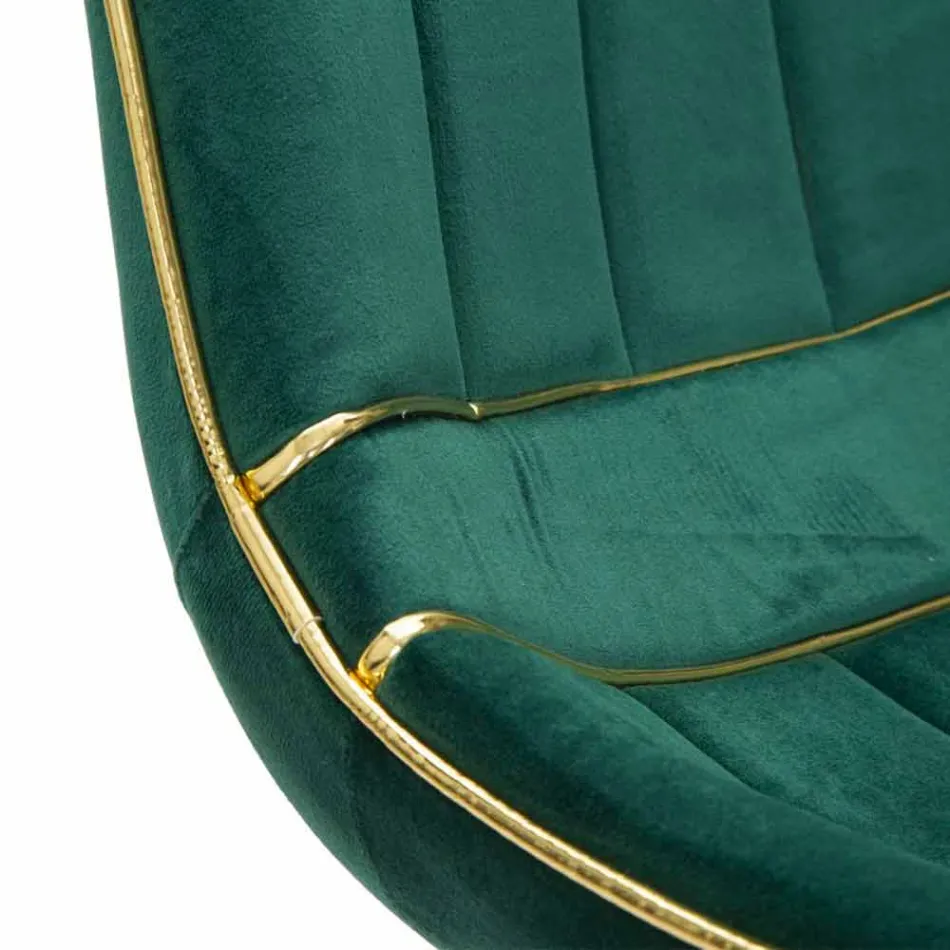 Gestoffeerde design eetkamerstoel in hout en stof, 2 stuks - Kolly Viadurini