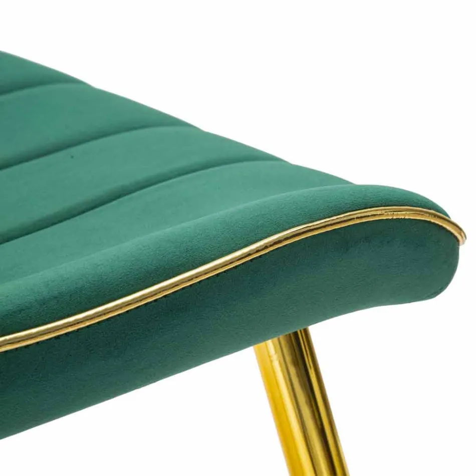 Gestoffeerde design eetkamerstoel in hout en stof, 2 stuks - Kolly Viadurini