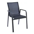 Stapelbare stoel met aluminium en witte of grijze textilene armleuningen - Greenstyle Viadurini