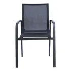 Stapelbare stoel met aluminium en witte of grijze textilene armleuningen - Greenstyle Viadurini