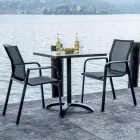 Stapelbare stoel met aluminium en witte of grijze textilene armleuningen - Greenstyle Viadurini