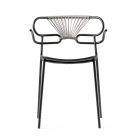 Stapelbare stoel met metalen structuur en touw gemaakt in Italië, 2 stuks - Trosa Viadurini
