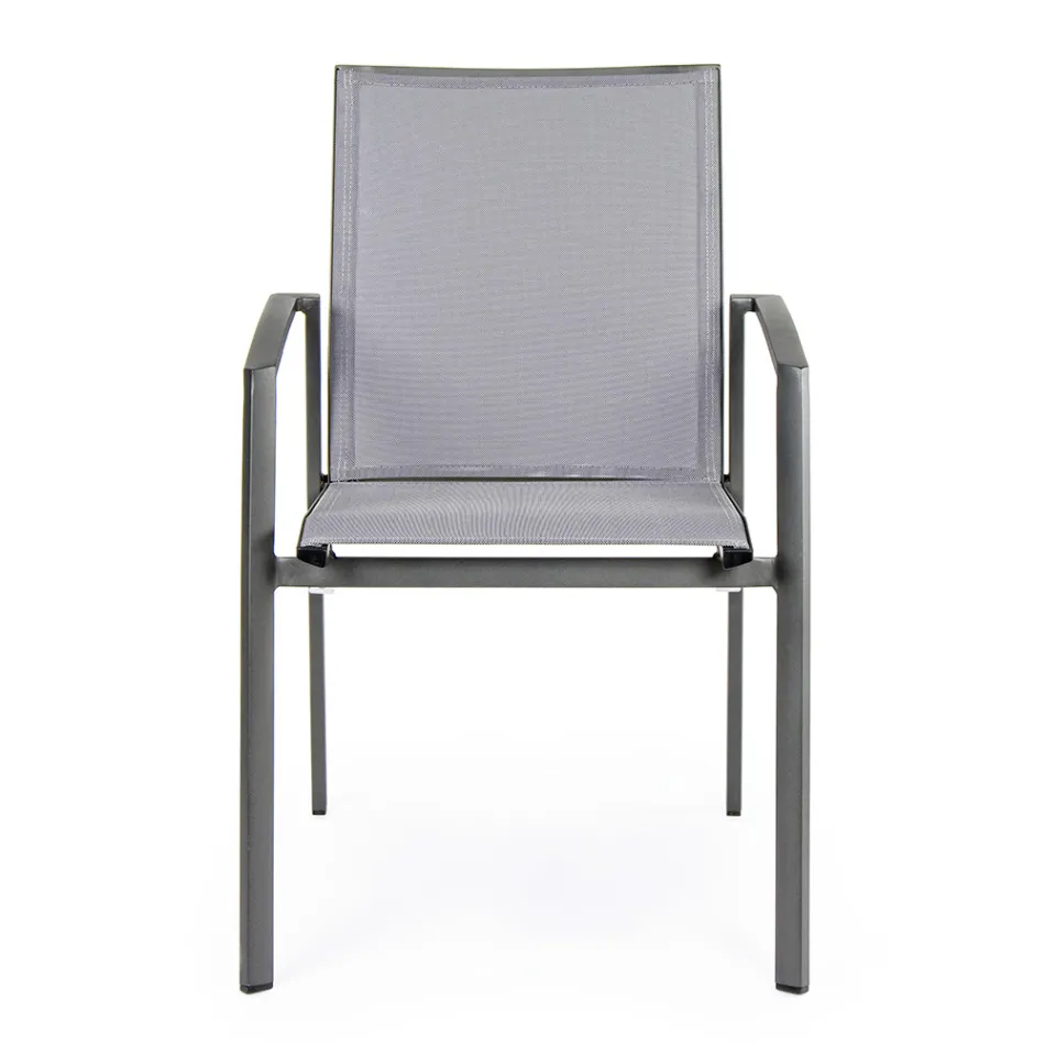 Stapelbare buitenstoel in geverfd aluminium, Homemotion, 4 stuks - Odelia Viadurini