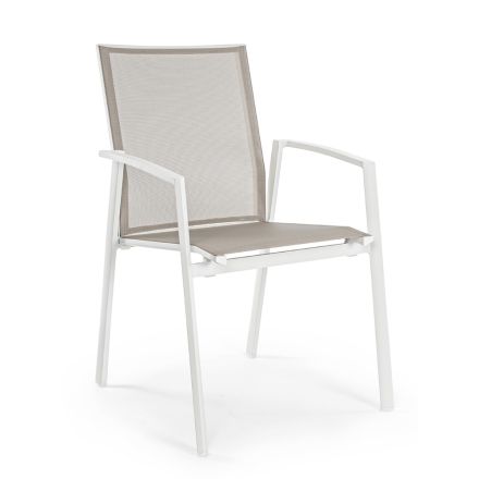 Stapelbare buitenstoel in geverfd aluminium, Homemotion, 4 stuks - Odelia Viadurini