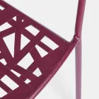 Stapelbare buitenstoel in mat afgewerkt staal, 4 stuks - Ralia Viadurini