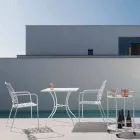 Stapelbare buitenstoel in mat afgewerkt staal, 4 stuks - Ralia Viadurini