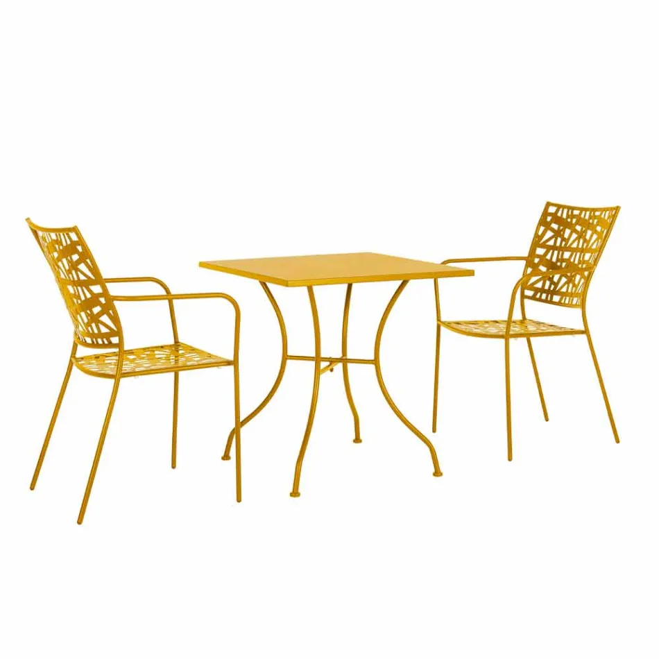 Stapelbare buitenstoel in mat afgewerkt staal, 4 stuks - Ralia Viadurini