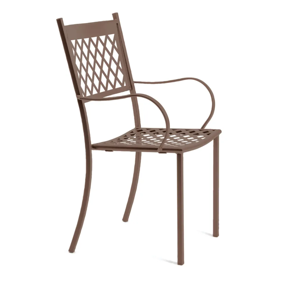 Stapelbare buitenstoel van gegalvaniseerd staal Made in Italy 4 stuks - Celia Viadurini