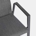 Stapelbare buitenstoel in stof en geverfd aluminium, 4-delig - Assia Viadurini