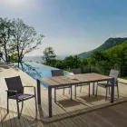 Stapelbare tuinstoel in textileen en antraciet aluminium, 6 stuks - Urban Viadurini