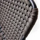 Stapelbare tuinstoel met metalen armleuningen en touw, 4 stuks - Cabaret Viadurini