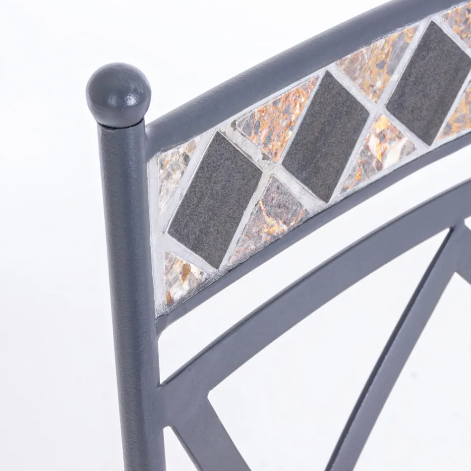 Stapelbare stalen tuinstoel met of zonder armleuningen - Letizia Viadurini