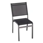 Stapelbare tuinstoel van wit of grijs aluminium en textilene - Floraforma Viadurini