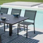 Stapelbare tuinstoel van wit of grijs aluminium en textilene - Floraforma Viadurini