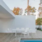 Stapelbare stoel in aluminium en textiel voor de tuin, modern design - Franz Viadurini