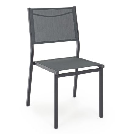 Stapelbare stoel in aluminium en textiel voor de tuin, modern design - Franz Viadurini