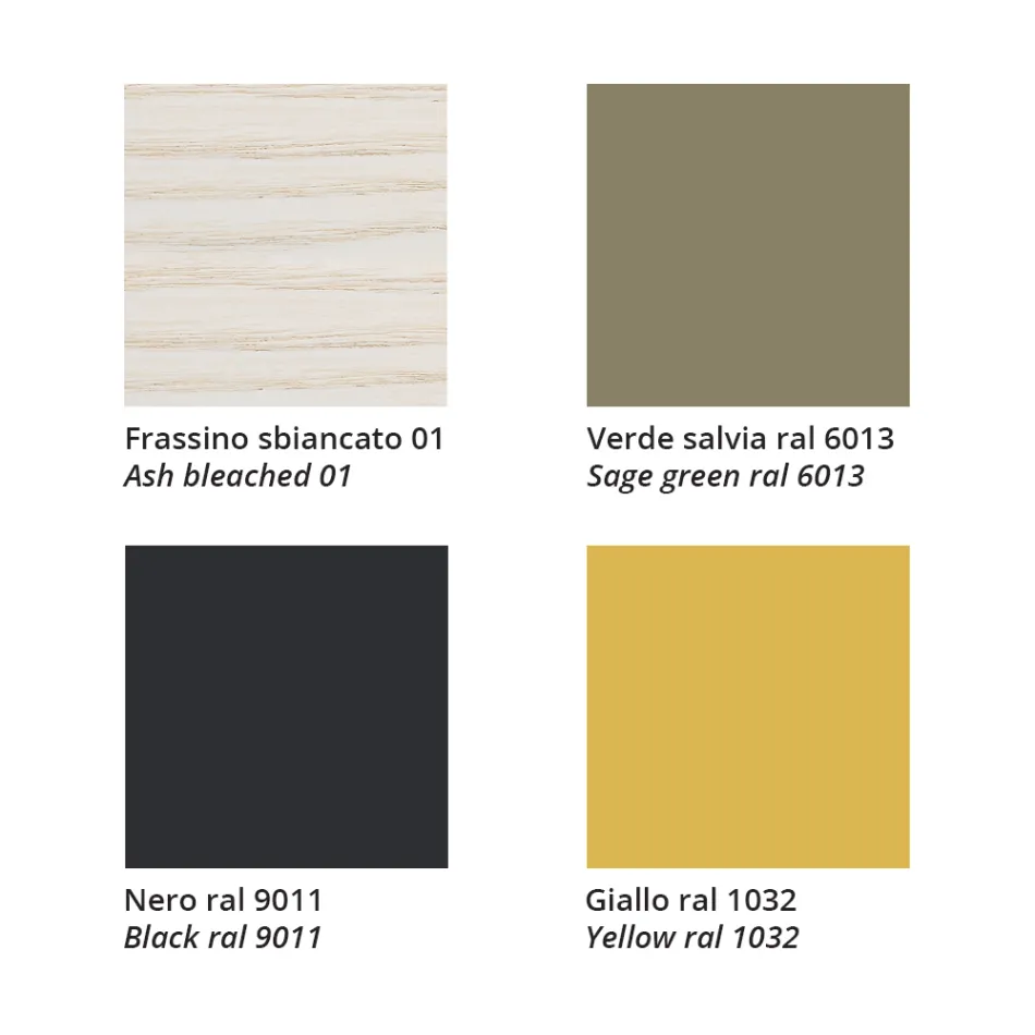 Stapelbare stoel in essenhout met stoffen zitting Made in Italy, 2 stuks - Oslo Viadurini