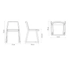 Stapelbare houten stoel met fluwelen zitting, gemaakt in Italië, 2 stuks - Leipzig Viadurini