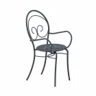 Stapelbare tuinstoel van metaal, gemaakt in Italië, 2 stuks - Authority Viadurini
