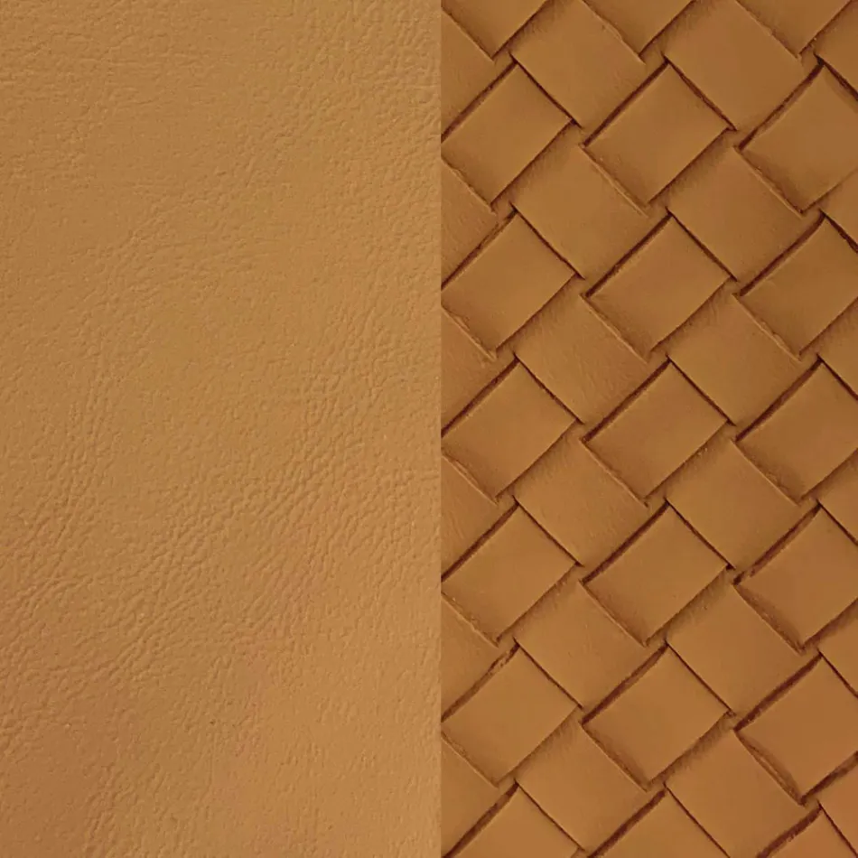 Eco-lederen stoel met gedecoreerde rugleuning en zwart metalen onderstel, 2 stuks - Nima Viadurini