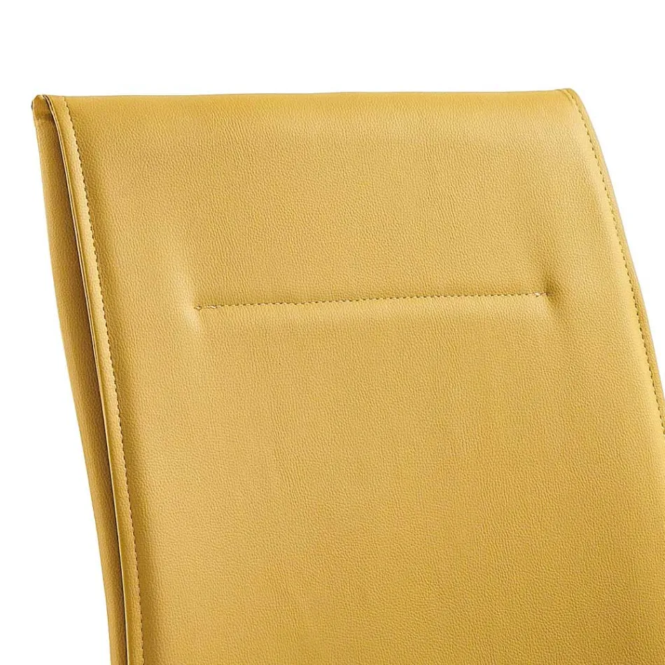 Eetkamerstoel van kunstleer Modern elegant ontwerp - Granger Viadurini