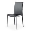 Stapelbare stoel van eco-leer met 4-delige rand in modern design - Vaiana