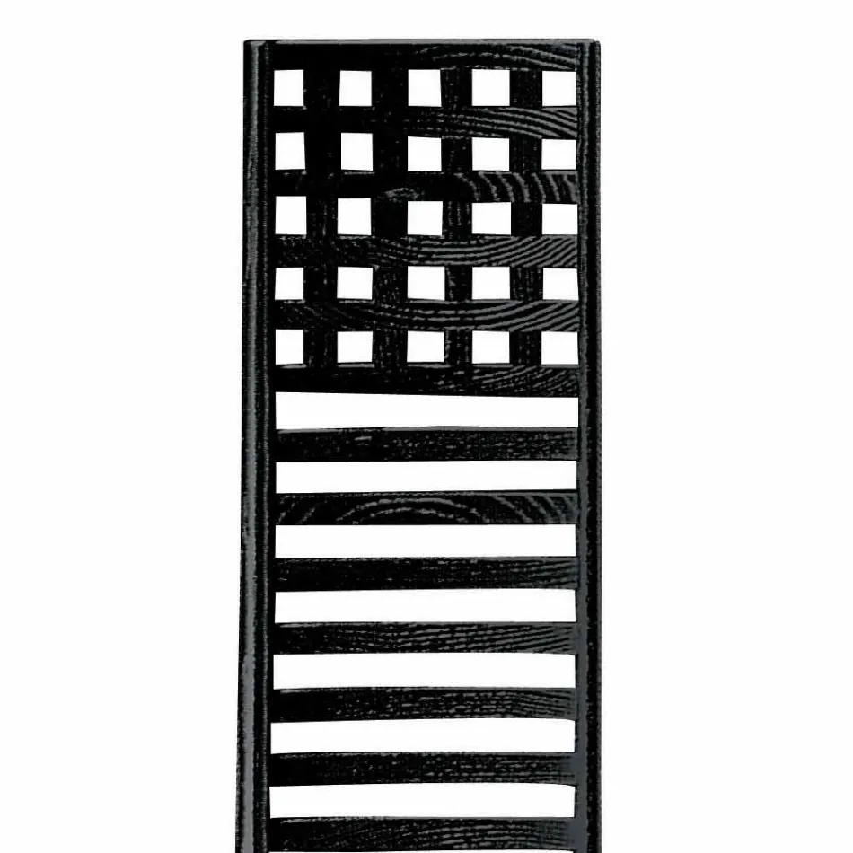 Stoel in zwart geverfd essenhout met zitting in katoen Made in Italy - Merapio Viadurini