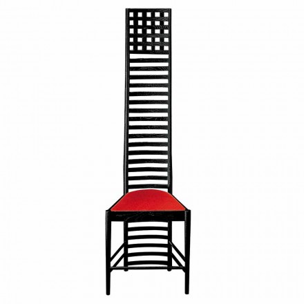 Stoel in zwart geverfd essenhout met zitting in katoen Made in Italy - Merapio Viadurini