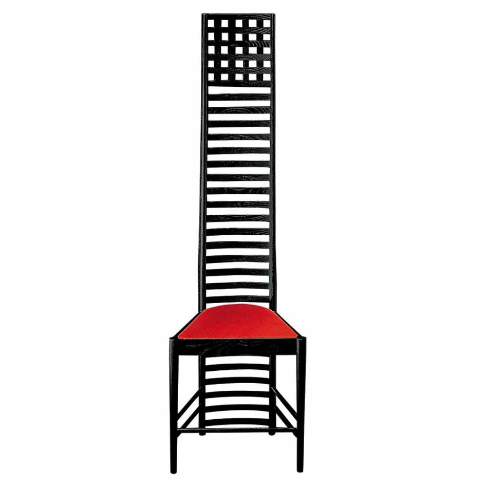 Stoel in zwart geverfd essenhout met zitting in katoen Made in Italy - Merapio Viadurini