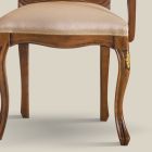 Klassieke houten stoel met luxe gestoffeerde stof Made in Italy - Majesty Viadurini