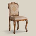 Klassieke houten stoel met luxe gestoffeerde stof Made in Italy - Majesty