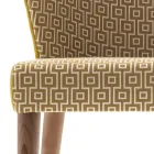 Moderne gewatteerde massief houten stoel Grilli York gemaakt in Italië 2 stukken Viadurini