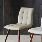 Massief houten stoel bekleed met paars eco-leer Viadurini