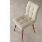 Massief houten stoel bekleed met paars eco-leer Viadurini