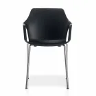 Stapelbare metalen en polypropyleen stoel gemaakt in Italië, 4 stuks - karamel Viadurini