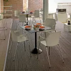 Stapelbare metalen en polypropyleen stoel gemaakt in Italië, 4 stuks - karamel Viadurini