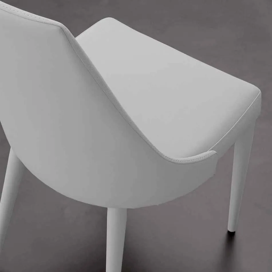 Metalen stoel geheel bekleed met Nepitella eco-leer Viadurini