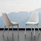 Metalen stoel geheel bekleed met Nepitella eco-leer Viadurini