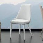 Metalen stoel geheel bekleed met Nepitella eco-leer Viadurini