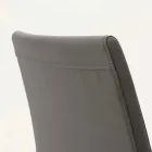 Caserta metalen stoel bekleed met eco-leer, modern design Viadurini