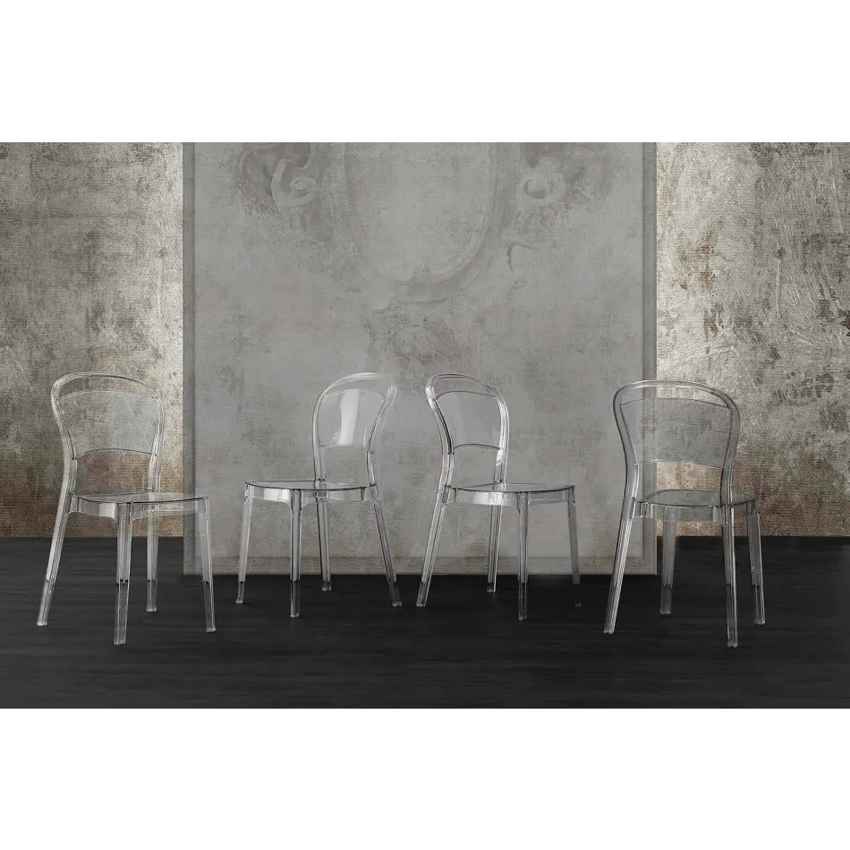 Stoel van transparant polycarbonaat, modern design - Yanis Viadurini