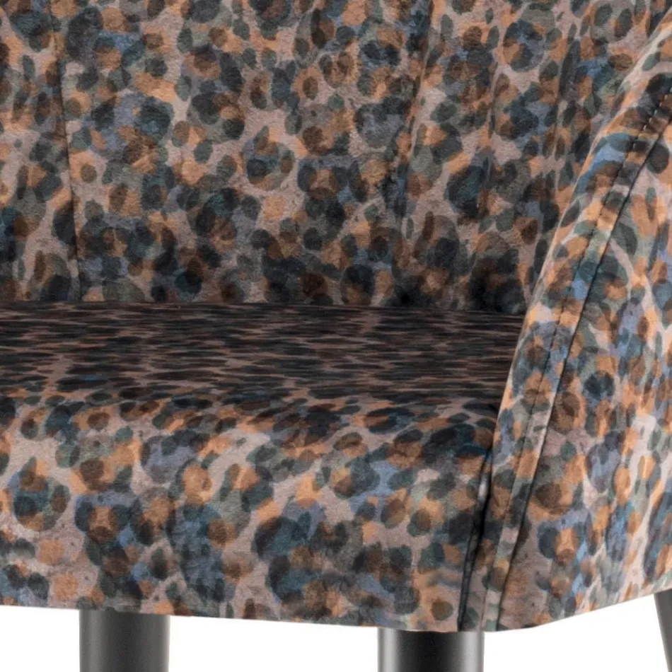 Stoffen stoel met stalen structuur Made in Italy 4 stuks - Tagata Viadurini