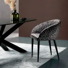 Stoffen stoel met stalen structuur Made in Italy 4 stuks - Tagata Viadurini