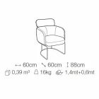 Stoffen stoel met luxe zwart metalen structuur gemaakt in Italië - cacao Viadurini