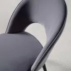 Fluwelen stoel met poten van zwart metaal en satijn messing, 4 stuks - Sibea Viadurini