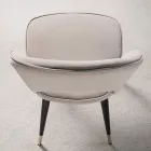 Fluwelen stoel met poten van zwart metaal en satijn messing, 4 stuks - Sibea Viadurini